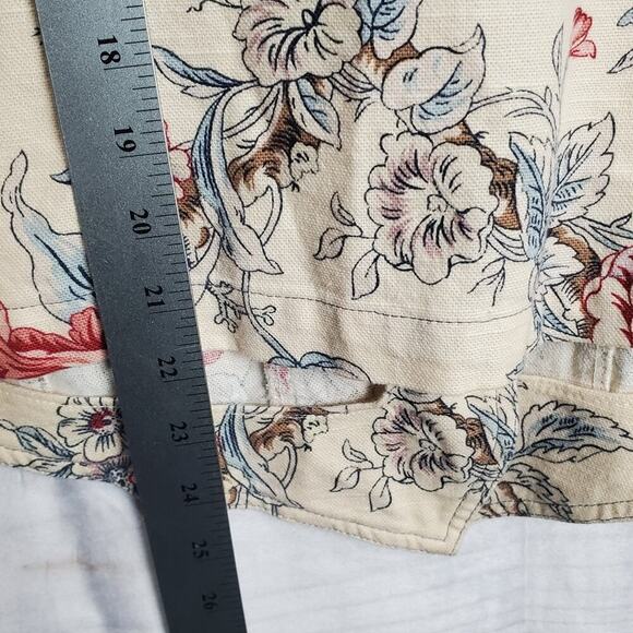 Vintage Stonebridge Blazer Womens Large Cottagecore 90s Floral Linen Preppy Boho - Picture 10 of 12
